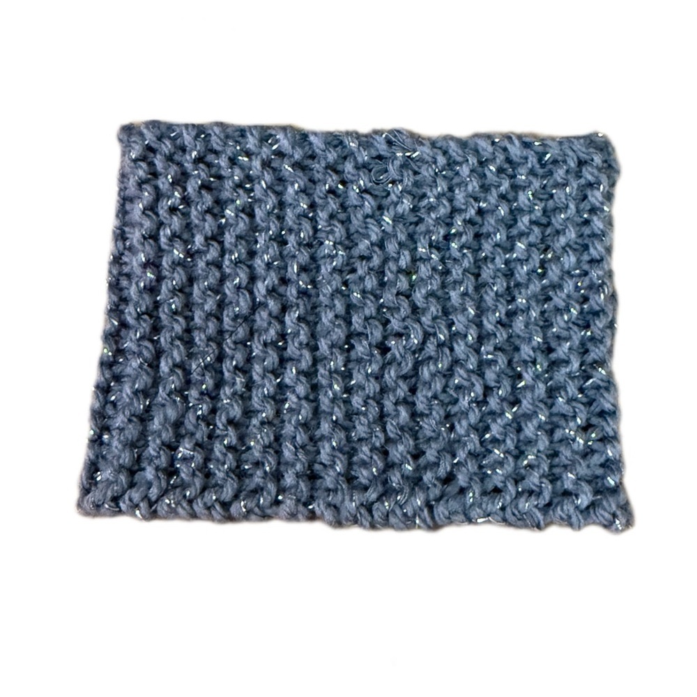 Blue Knit coffee cozy